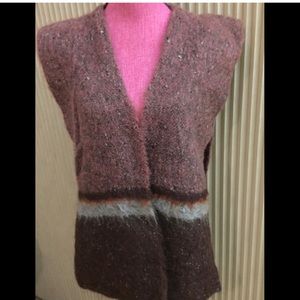 Vintage Hand loomed wool sweater vest bought direct from the artist in Tucson